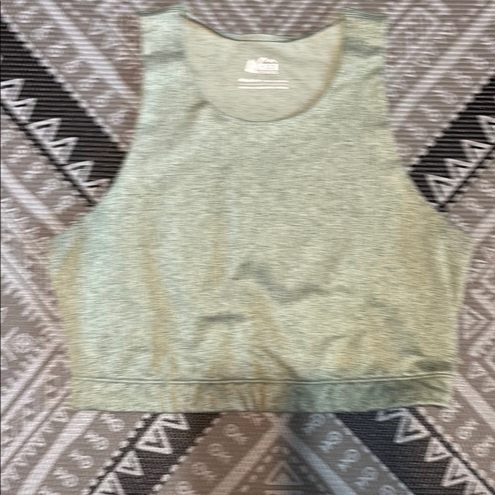 Women's Green Sports Bra Sz M Athletic Hiking Gorpcore